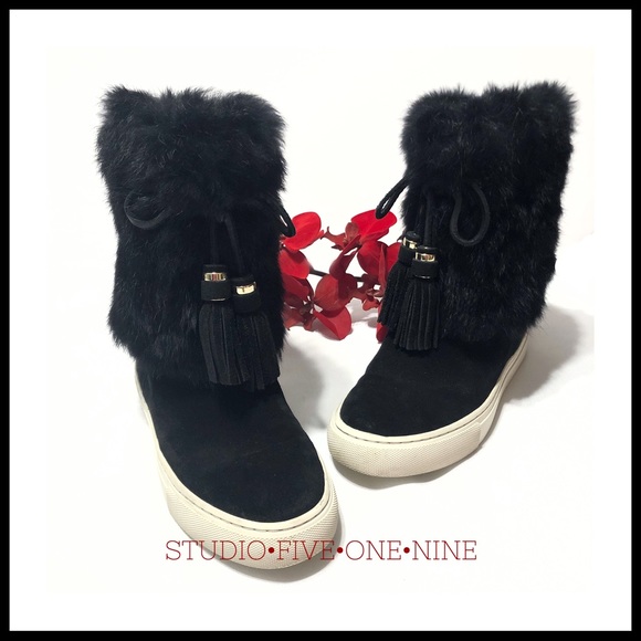 Tory Burch Shoes - Tory Burch • Anjelica Fur-Cuff Boot